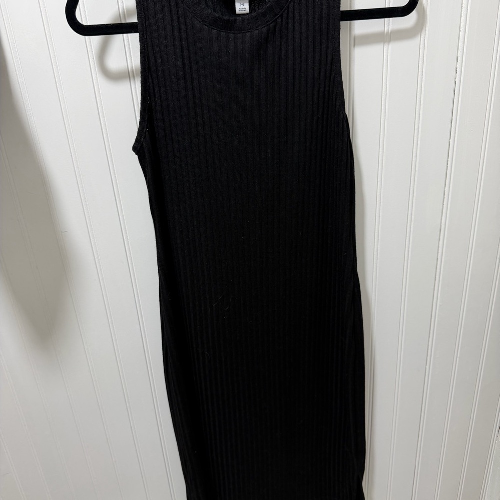 Nine West Black Ribbed Midi Dress